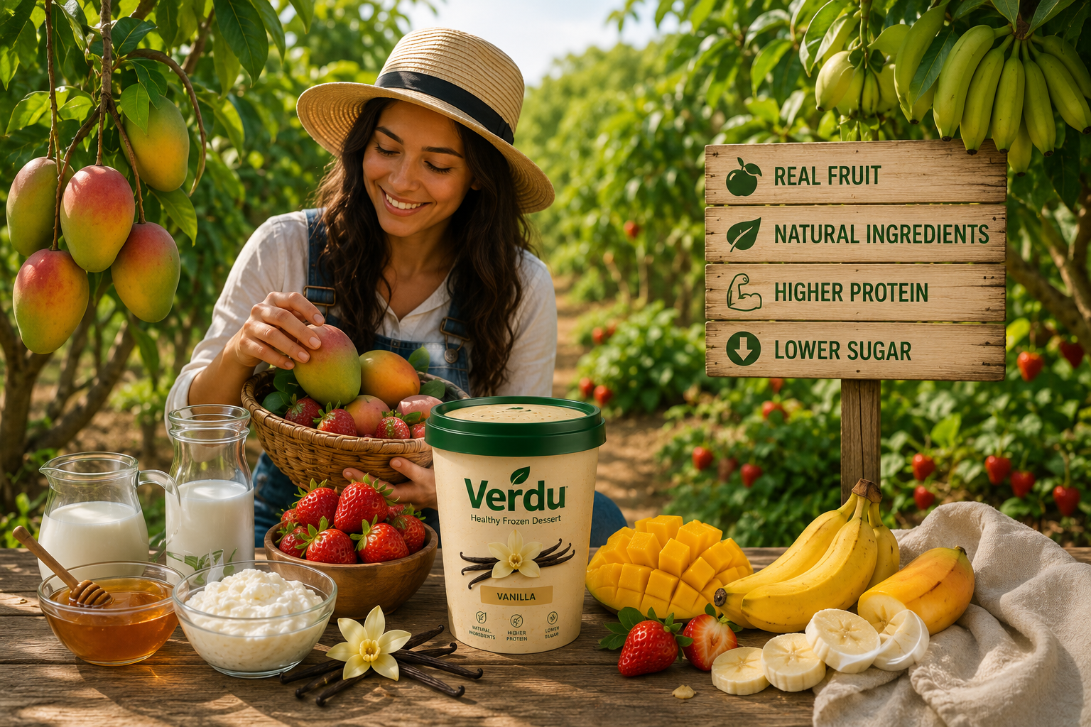 Verdu Healthy Frozen Dessert – 6 Cups Variety Pack , Verdu High Protein Frozen Dessert – 6 Cup Pack