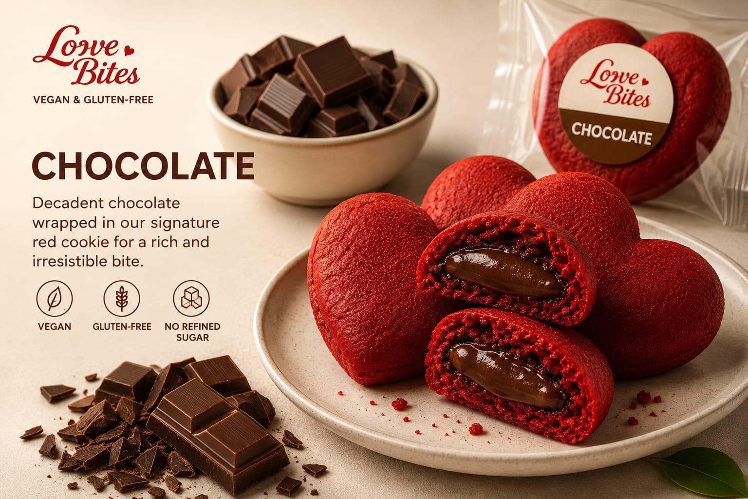 Love Bites chocolate vegan and gluten-free cookies