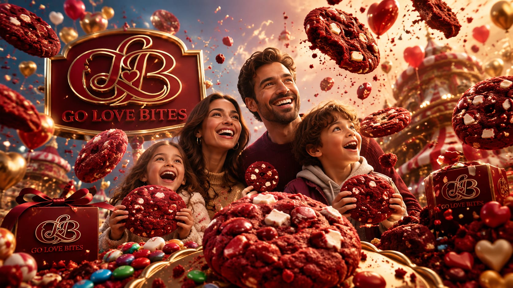 Family enjoying Love Bites vegan and gluten-free cookies at a celebration