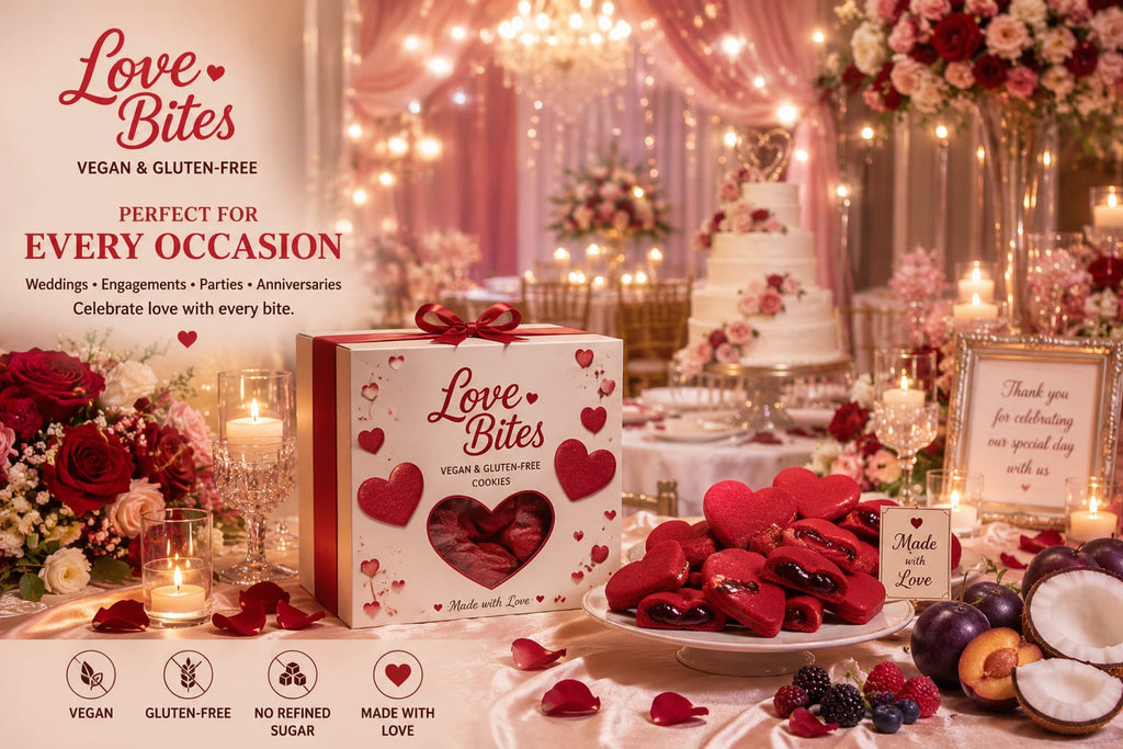 Love Bites vegan and gluten-free cookies for weddings and special occasions