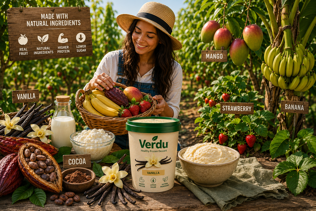 Verdu Healthy Frozen Dessert – 6 Cups Variety Pack , Verdu High Protein Frozen Dessert – 6 Cup Pack