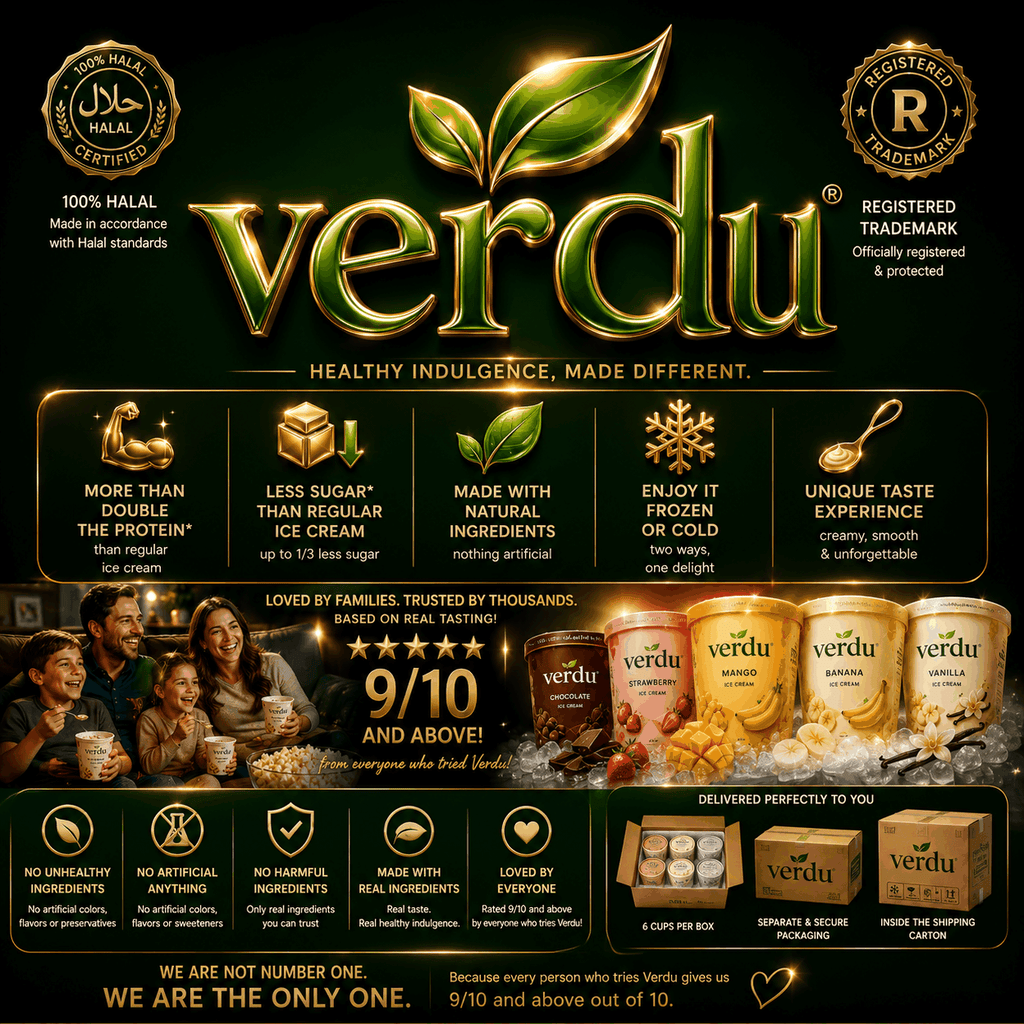 Verdu high protein frozen dessert 6 cup variety pack with assorted flavors