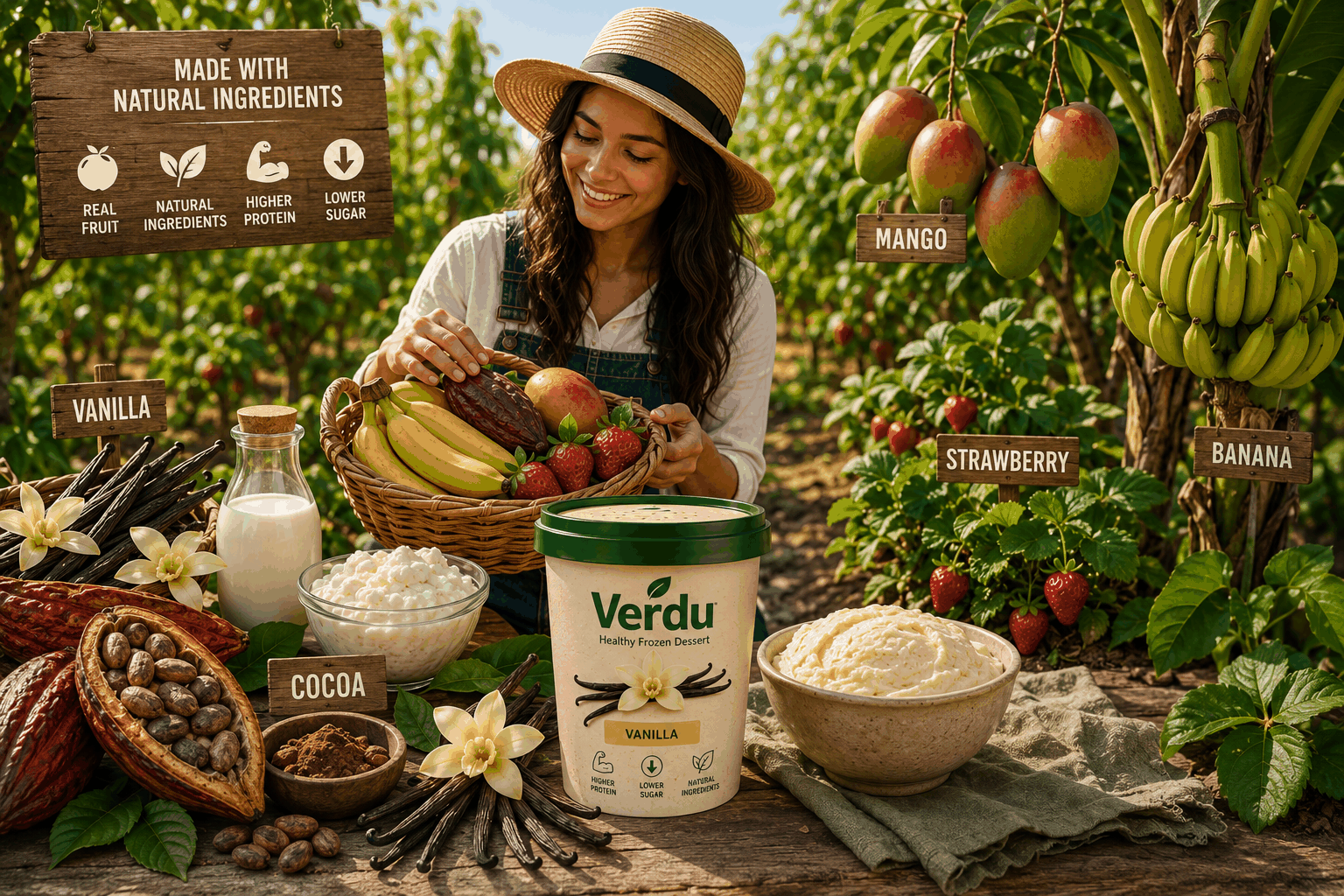 Verdu high protein frozen dessert 6 cup variety pack with assorted flavors