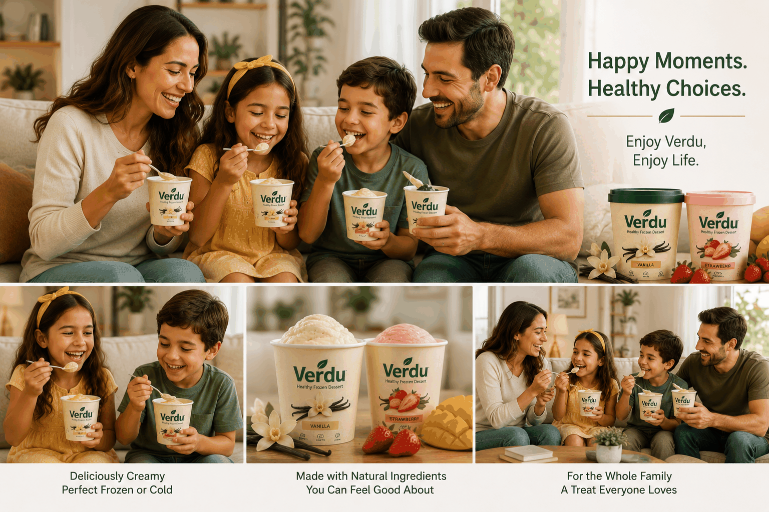 Verdu high protein frozen dessert 6 cup variety pack with assorted flavors